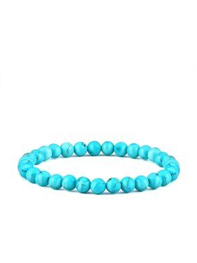 Natural Turquoise Bead Bracelet 8mm - Unique Stone Jewelry Gift for Her